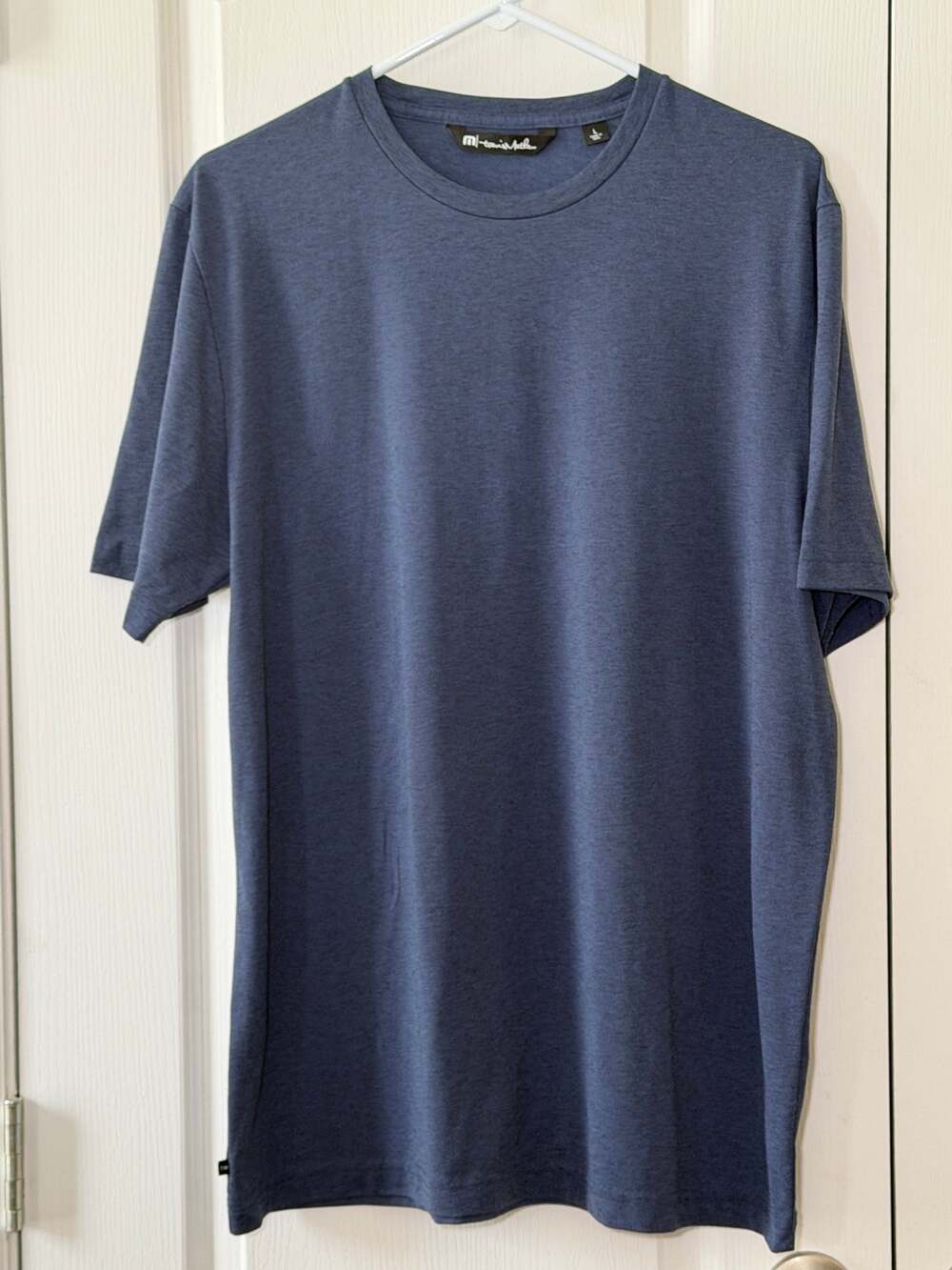 Travis Mathew Men's Large Blue Performance Polyester Blend Tech T-Shirt Tee
